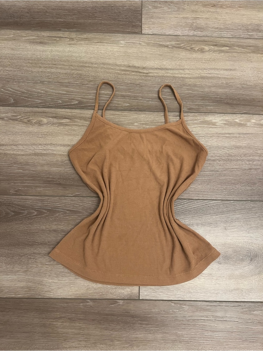 Women’s Ribbed Spaghetti Strap Tank Top - Tan